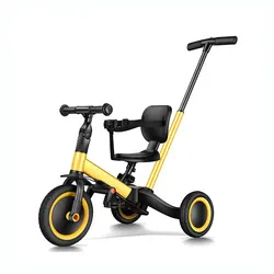 Brightbebe Популярные От 1 до 5 лет дети безопасности 3 самобалансирующийся скутер велосипед трехколесный складная детская ручкой нажима детского трехколесного