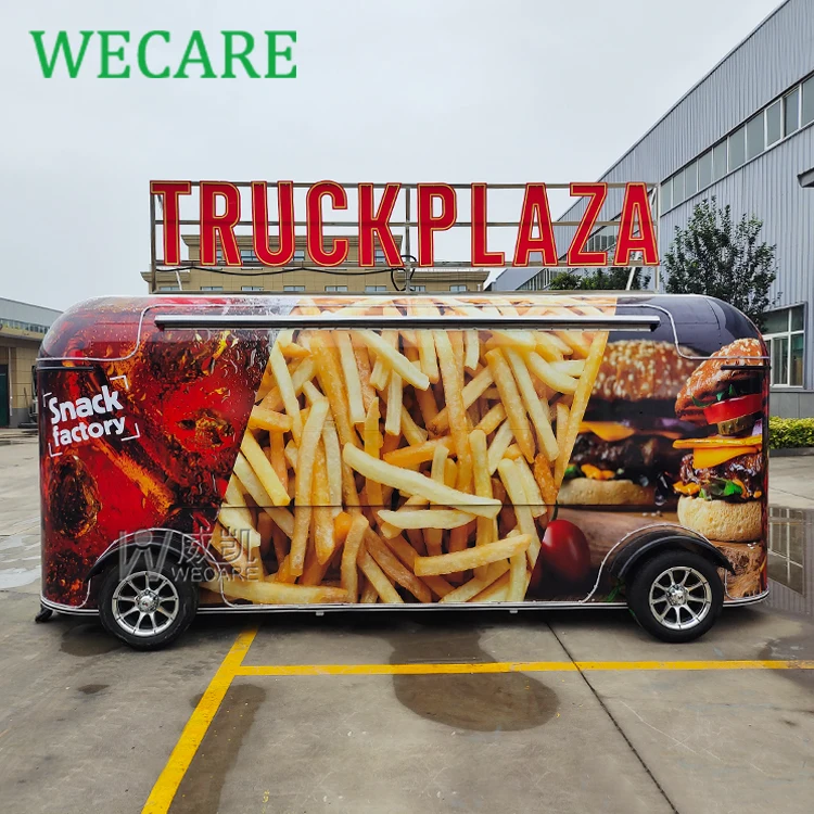 Wecare fast food truck mobile juice bar truck commercial kitchen consession burger van catering food trailer with full kitchen