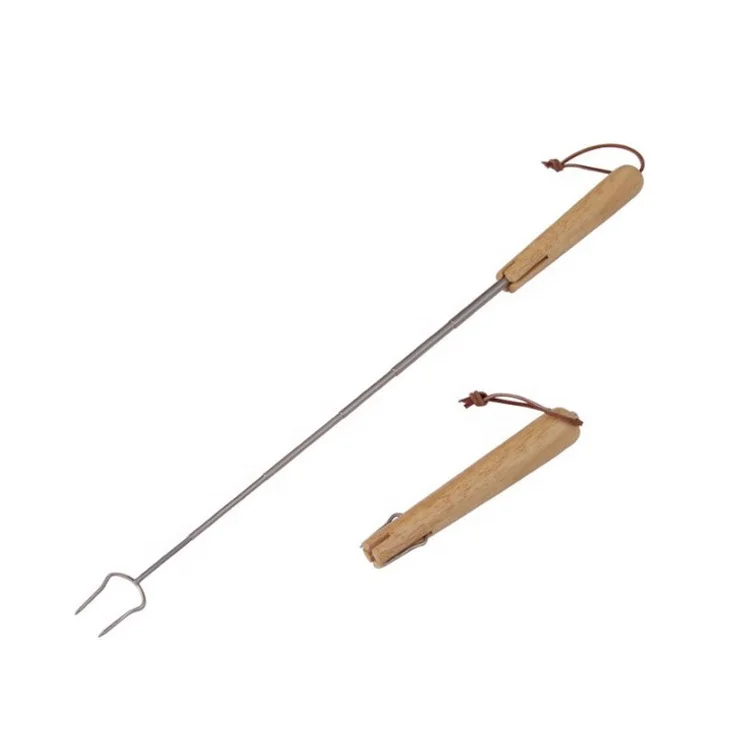  Телескопическая вилка для барбекю с деревянной ручкой