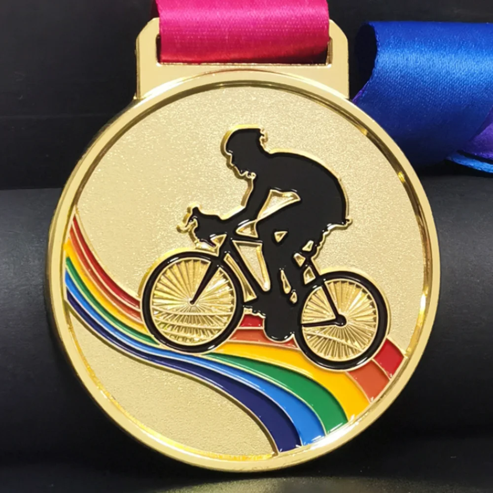 Wholesale Quality Custom Marathon Running Basketball Bicycle No Mold Medal for Sticker Metal Blank Insert Stock Medals