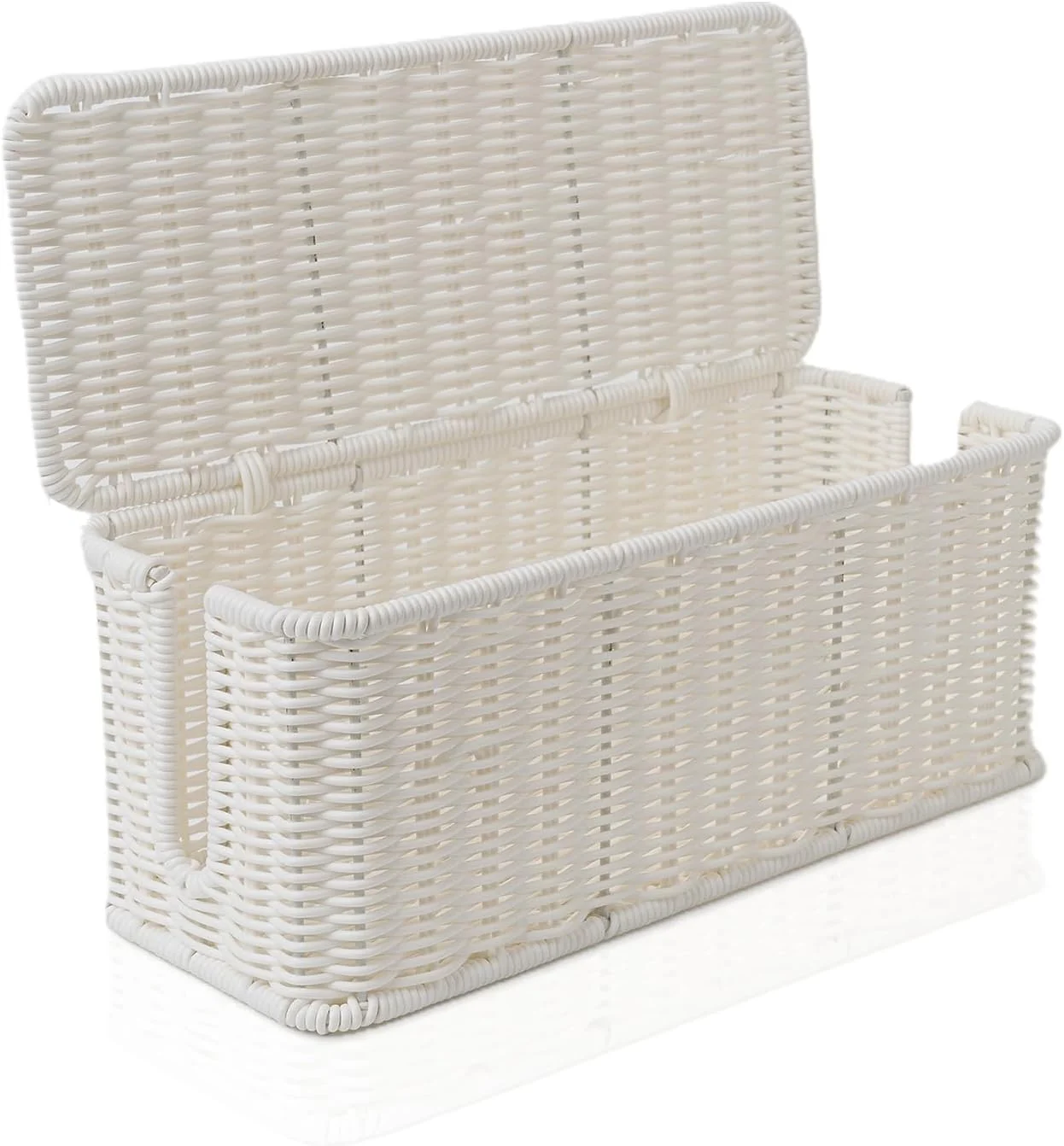 Handmade Cable Management Box Durable Rattan Cable Organizer Under Desk Wire Organizer for TV Cable Computer USB Hub Power Strip