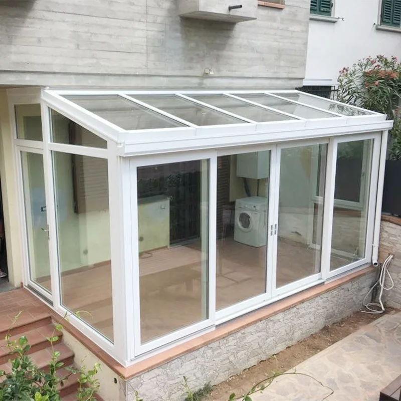 glasshouse sunroom  with windows blinds movable winter sunroom container outdoor glasshouse folding sunroom