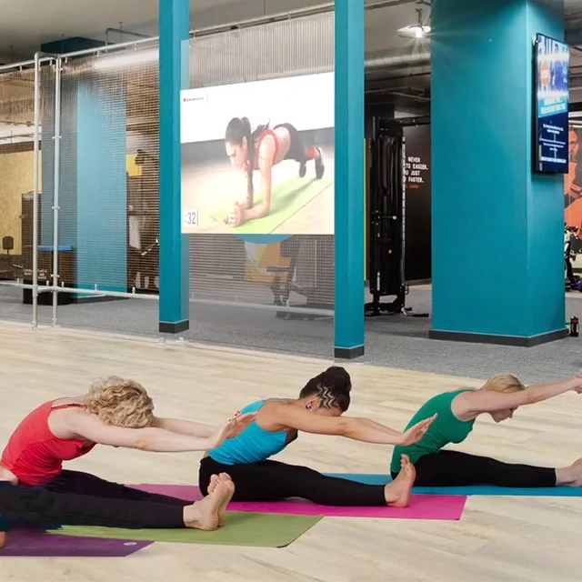 Chariot interactive rear projection film screen for advertising shop window