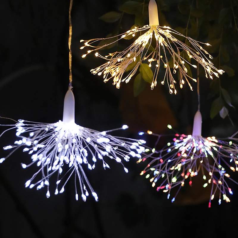 Hot Sale Led Firework Light Decorative String Lights Christmas Lights Outdoor Waterproof 8 Mode Lamp Party Wedding Christmas