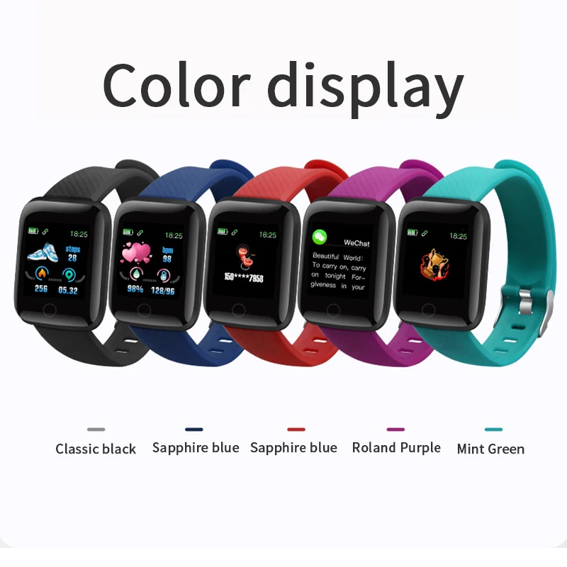 
New Electronic Product 116 Plus OEM Android Smart Watch 2020 Popular Mens Women Sports Bracelets Wrist Watch Fitness Smart Band 