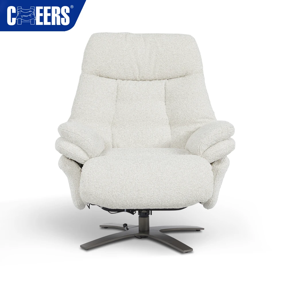 MANWAH CHEERS New Electric Fashional Fabric  Swiveling Recliner Chair Sofa Living Room Sofa Set  with ottoman and USB charger