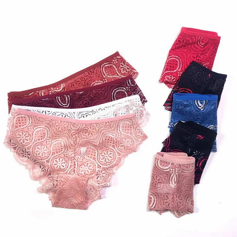 Wholesale Invisible Seamless Bikini Lace Underwear Underpants Half Back Coverage Panties