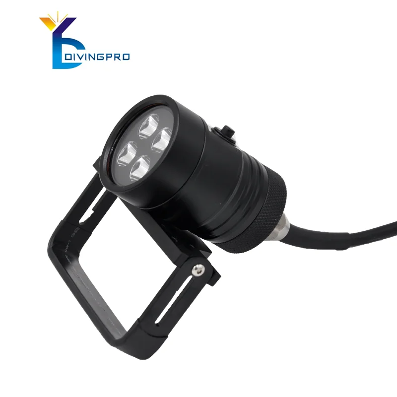 4*XHP35 LED 6000 lumen scuba diving flashlight underwater IP68 canister light
