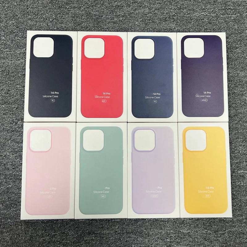 Original Logo Liquid Silicone Magnetic Mobile Phone Bags Cases For Apple Iphone 12 13 14 15 Pro Max Magnetic Phone Case