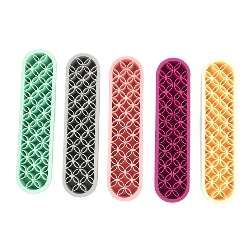 FEIYAN Wholesale Desk Private Label Plastic Drying Cosmetic Make Up Brush Holder Travel Silicone Makeup Brush Holder