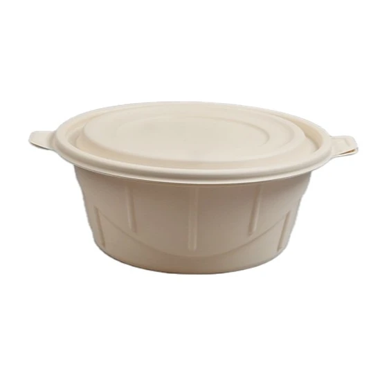 1500ml round biodegradable corn starch eco-friendly disposable bowl with inner tray