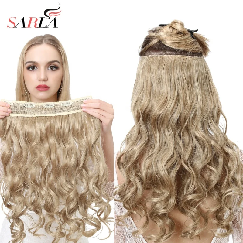 High Quality Synthetic Hair Manufacturer Futura Fiber Clip In One Piece Wholesale Ombre Seamless Hair Extensions For White Women