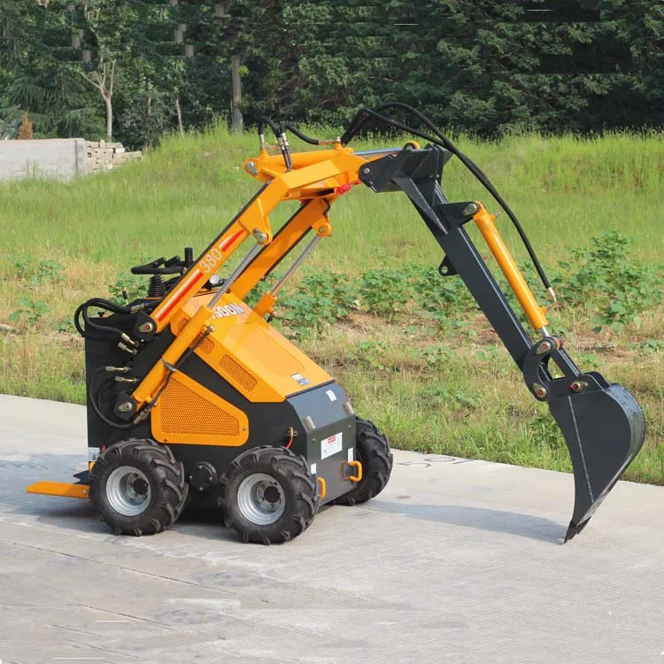 small multifunctional mini skid steer earth auger/ post hole diggers loader machine, mirco mini digger mini excavator for garden