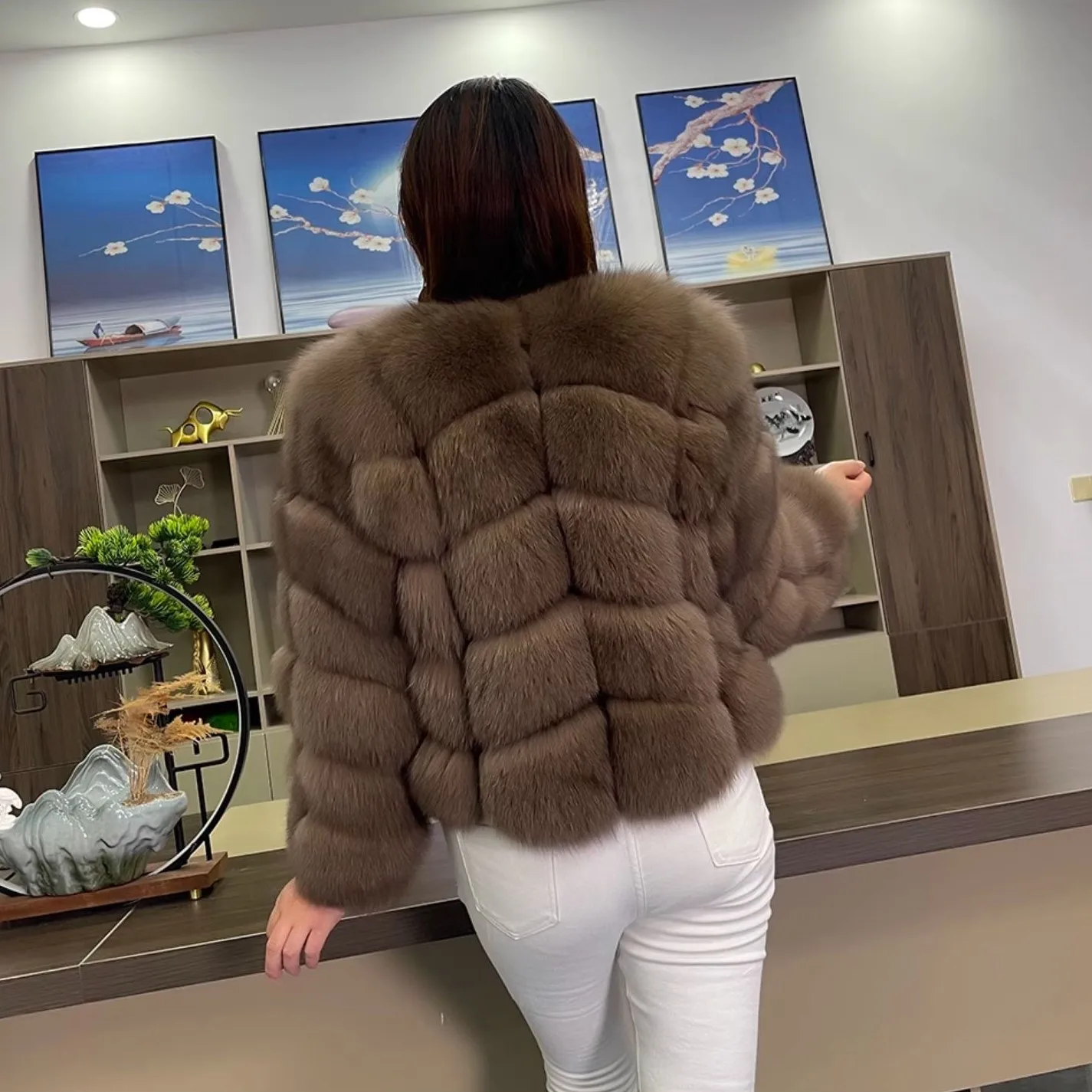 Роскошные зимние пальто для женщин женская зимняя куртка с натуральным мехом Женская