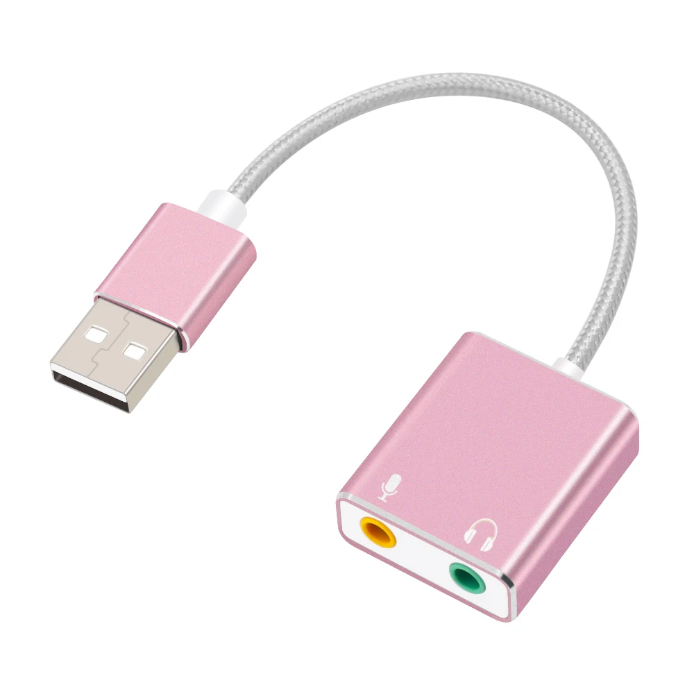 Внешняя звуковая карта USB для наушников 3D стерео аудио адаптер Новая высокоскоростная Free drive Mac