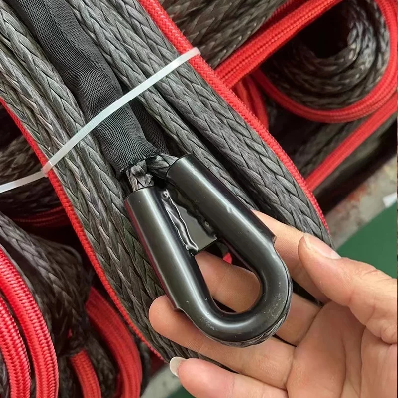 10mm 12mm Dyneema/UHMWPE Fiber Braided Synthetic Winch Rope For 12V ATV UTV pulling towing