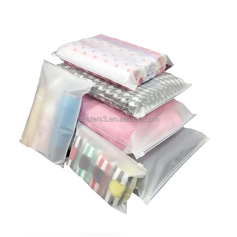 plastic packing zipper pouch ziplock storage bag custom zipper bag for clothing