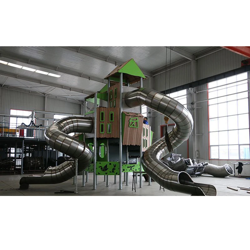 Outside and indoor Large spiral slide Kids Outdoor Tube Slides Adults Outdoors Stainless Steel Slide