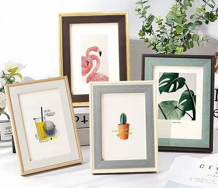 Fashion best selling custom plastic photo frame for home decoration gold metal photo frame