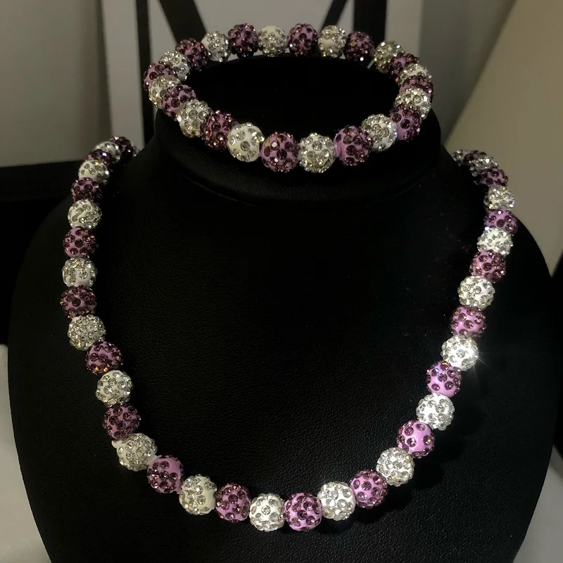 2024 new design fashion women accessories non tarnish clay beads necklace bracelet luxury jewelry sets for women