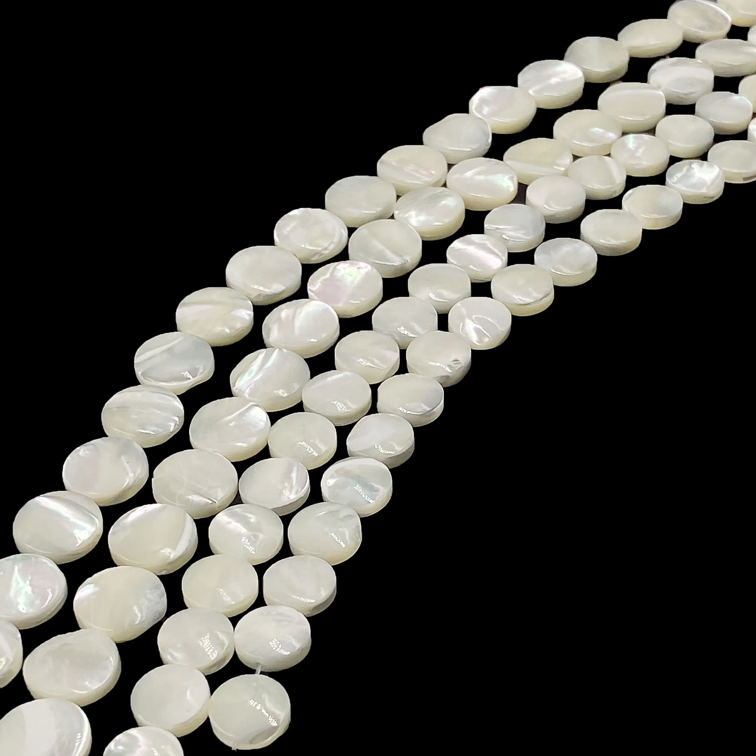 Fashion Baroque Natural Pearl Loose Beads Creative Natural White Flat Round Shape Shell Beads for Jewelry Making