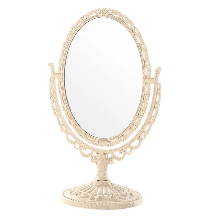 Vintage rose flower shape lady hand held mirror cosmetic mirror wholesale makeup mirror