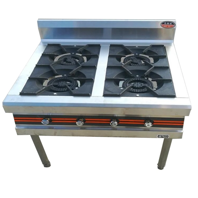 Commercial Stainless steel panel 4 burners gas stove