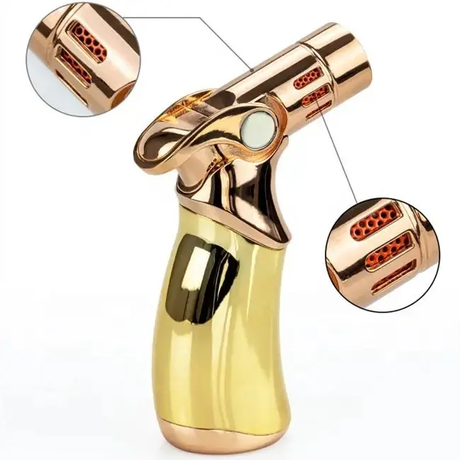 Mini portable Cigarette Gas Refillable Lighter Cigar Four Flames Jet Gun Torch Lighters