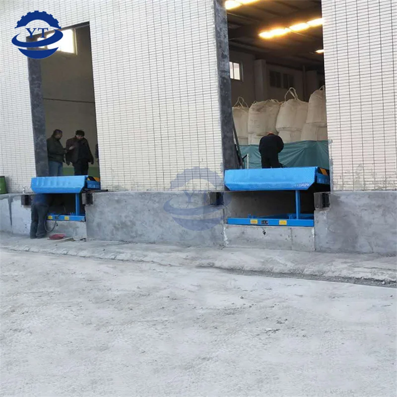 Adjustable telescopic dock leveler 6ton 8ton 10ton stationary hydraulic container loading ramp