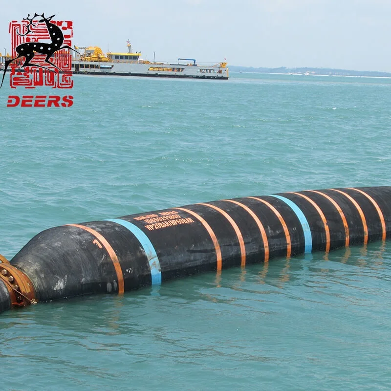 Marine rubber floating discharge hose for dredging