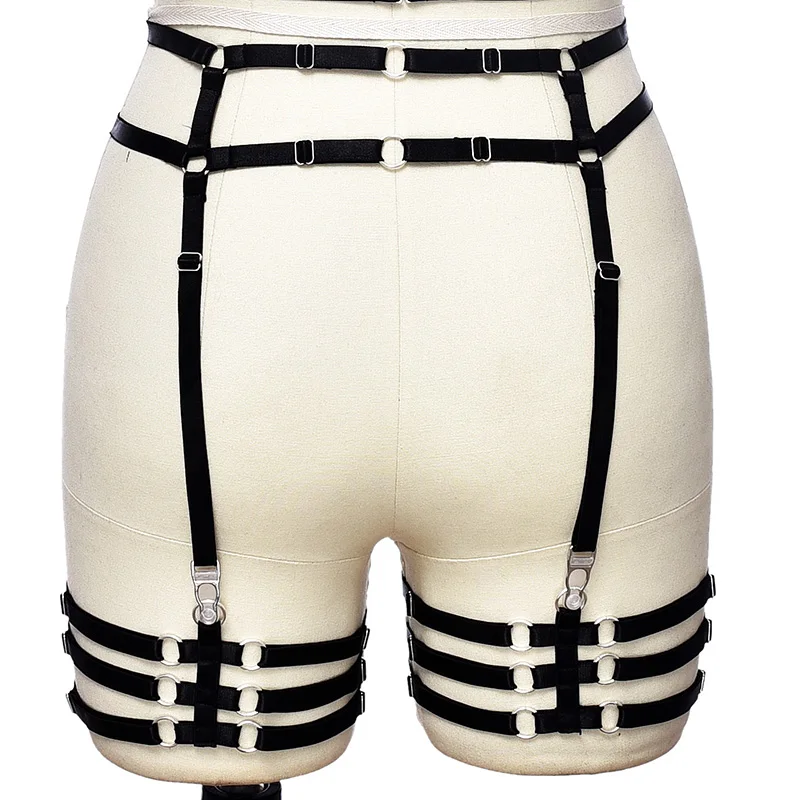 Sexy  Belt Leg Round cage Belt With Garter Eyelash Leg Harness Thigh Garters  P0245