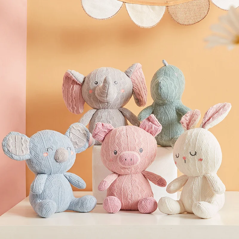 High Quality Super Soft knitting Bunny Stuffed Animal plush Toy Handmade Knit Doll