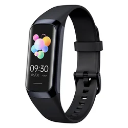 New C60 Fitness Smart Bracelet 1.1 inch AMOLED Touch Screen Heart Rate Blood Pressure Oxygen Body Temperature Sports Smart Band