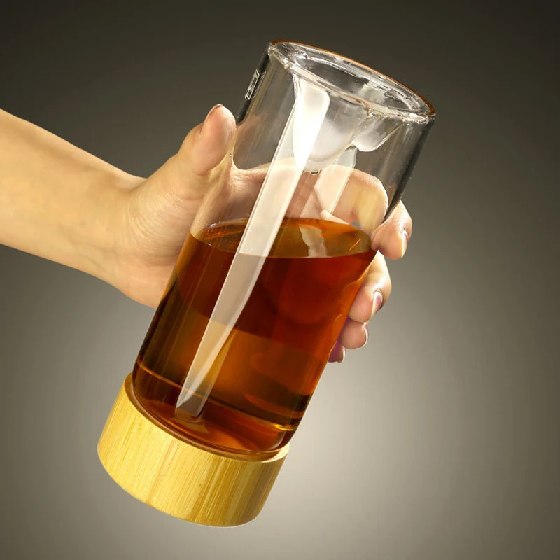 Прозрачный боросиликатный круглый стеклянный флакон для пробирки с деревянной крышкой взрослых пеших прогулок школы применимо кипящую воду