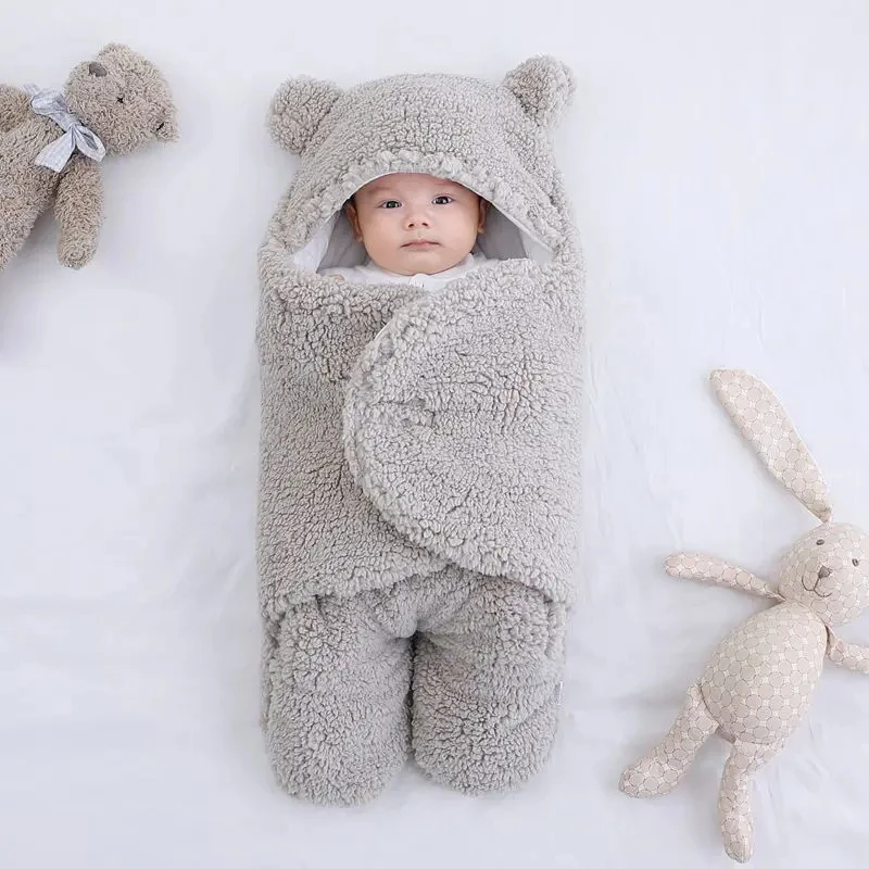 Newborn Baby sleep sack Soft Infant bear shaped plush Sleeping Bag Stroller Wrap Baby Products