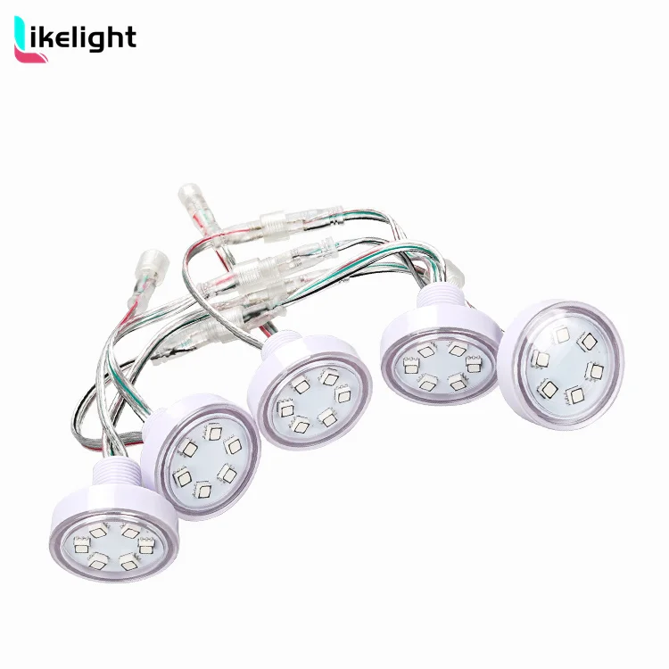 High quality Colorful SMD5050 led pixel module 38mm 6leds RGB cabochon shell Outdoor Amusement Carnival light