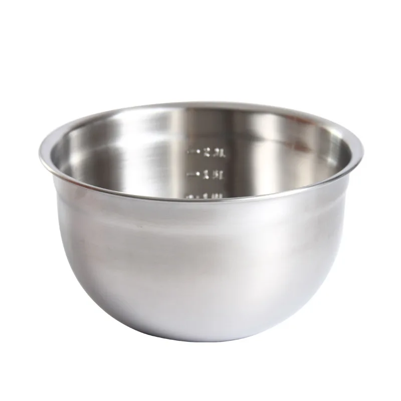 Wholesale 3\5\8Qt Knead Flour Salad Whip Eggs Silver Larger 3\5\6 Set 304 Round Stainless Steel Mixing Bowl