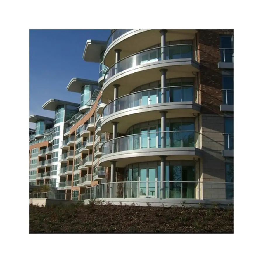 Prima led glass railing with led light strip aluminum u channel profile outdoor balcony stair deck frameless glass baluster