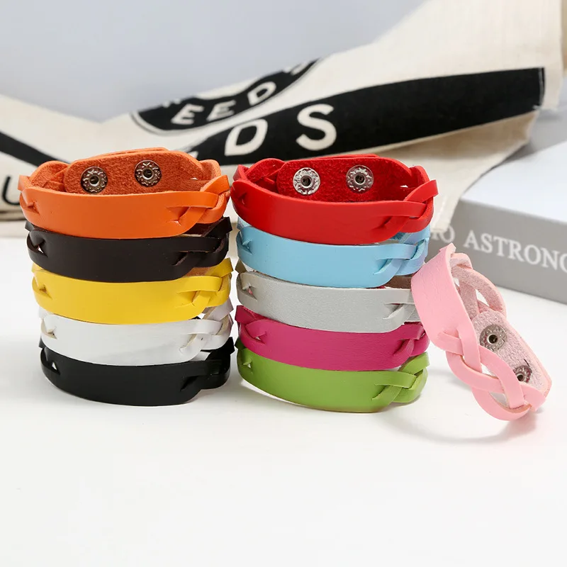 New Leather Bracelet Design ,PU Braided Colorful Men Leather Bracelet ,Leather Bracelet Women