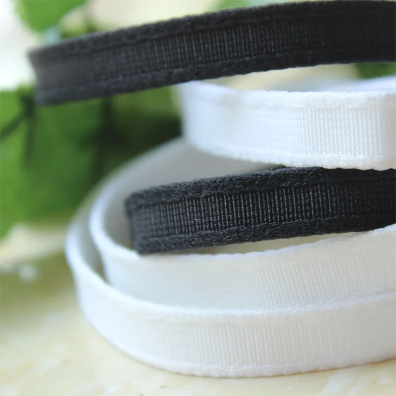 LS124 1cm Elastic Bra Steel Ring Webbing Bright White Black Nylon Steel Ring Cover Underwear Corset Swimwear Accessories