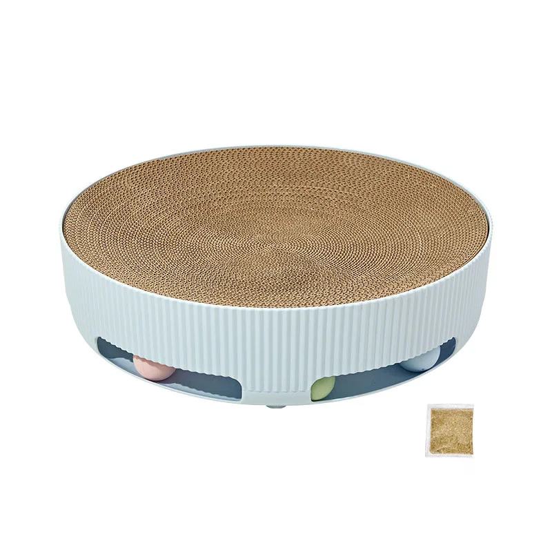 Pet Toy Round Shape Cat Scratcher with Ball Toy in the Botton Cat Track  Colorful Environmentally friendly Pet Toy