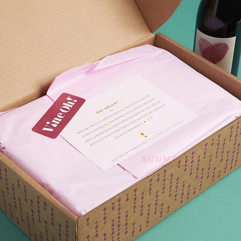 Kraft Shipping Mailer Carton Boxes Custom Eco Friendly Shipping Mailing Box For Wine Packaging