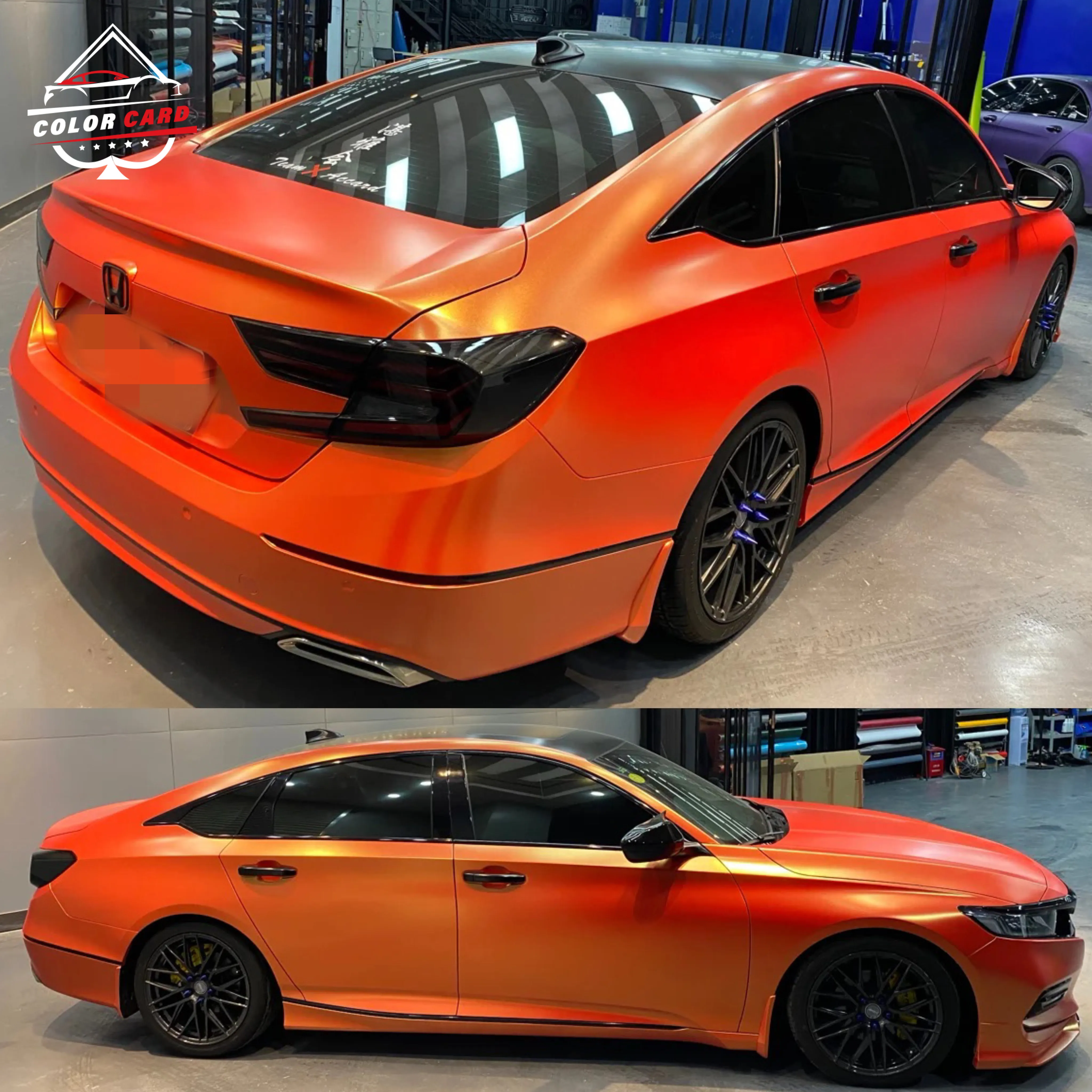 Air Bubble Free Matte Diamond Golden Orange Car Vinyl Wrap Sticker Color Change Metallic PVC Film