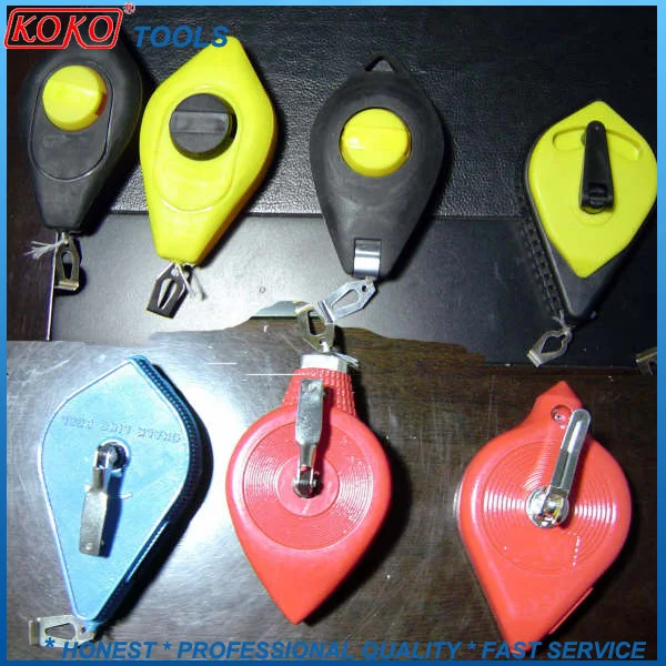 30M Black Yellow Color Plastic Chalk Line Reel With Card Packing Or Paper Box