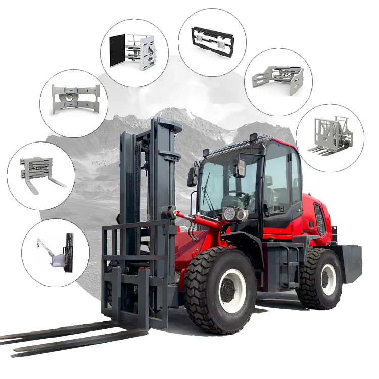 Ce сертифицированный 2 5 t 3t 3 Ton 4WD внедорожные шины триплексный Мачтовый переключатель передач вездеходный дизельный вилочный