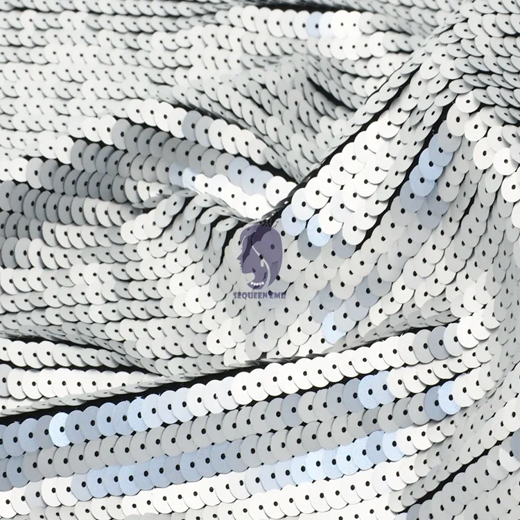 Custom Hot selling stripe Dark Navy white sequin on tulle mesh heavy sequin fabric for evening wedding holiday lace fabric