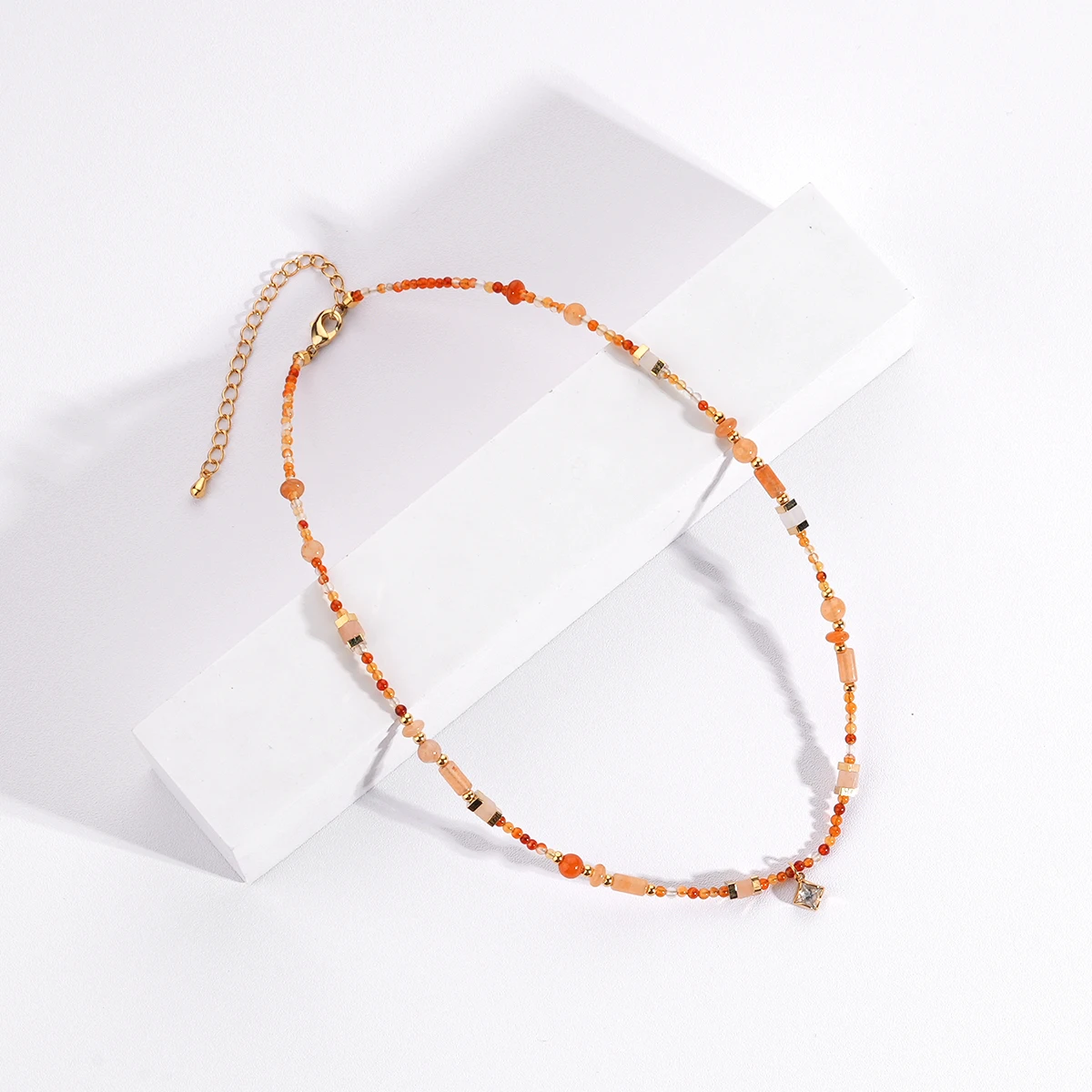 2024 Hot Style Charm Beads Accessories Zircon Pendant Jewelry Natural Stone Beaded Necklaces for Women