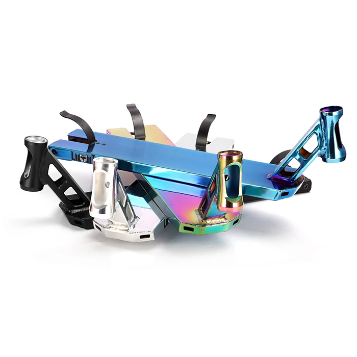 Pro Aluminum Performance Freestyle Stunt Scooter Rainbow Neo Chrome Stunt Scooter Deck