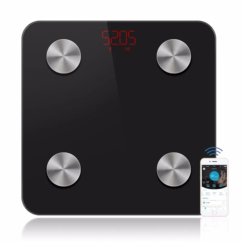 Popular Simple Lose Weight Wifi Smart Weight Body Analyzer Scale Digital Display LED Display Rectangle Electronic Weighing Scale