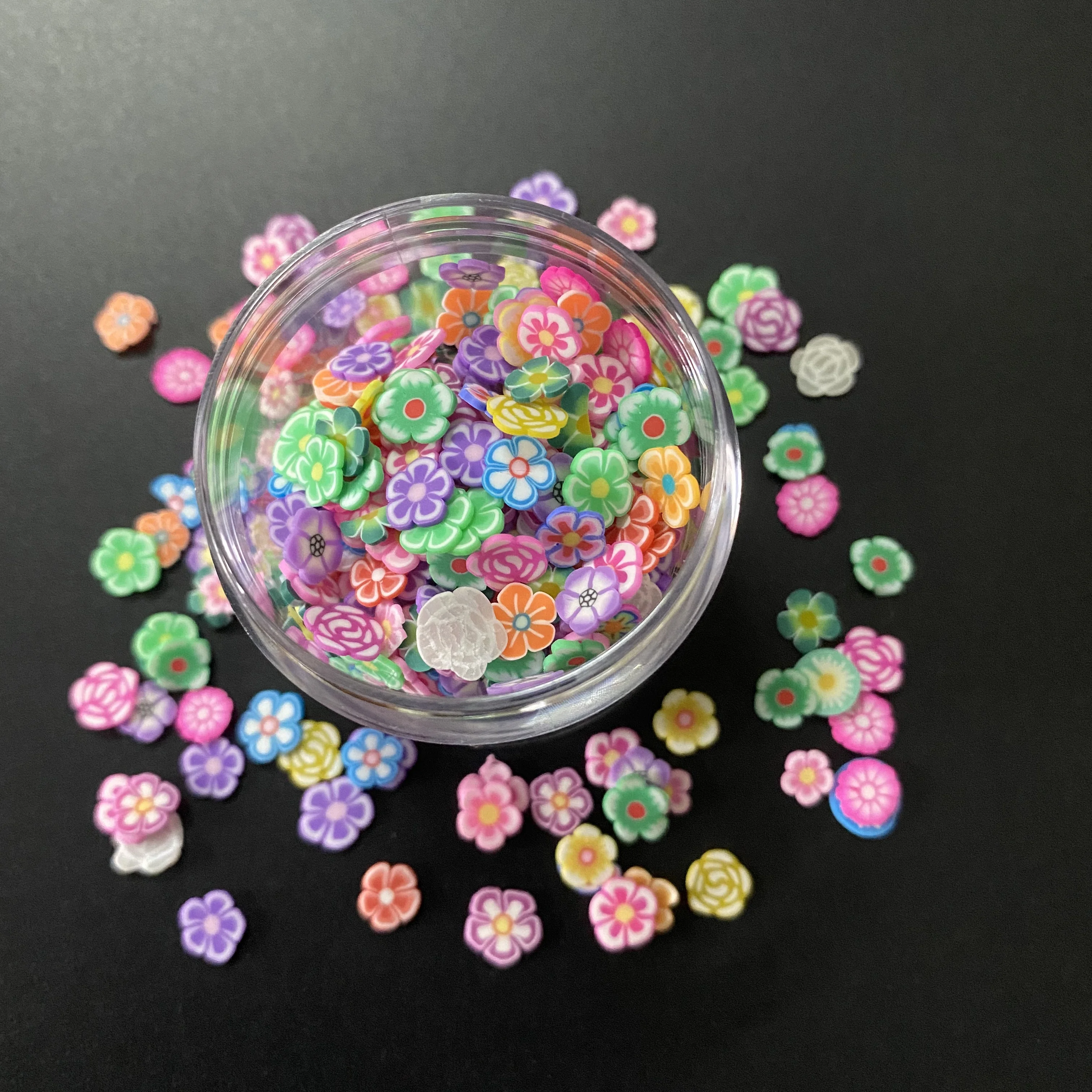 Hot Selling Polymer Clay Slice Leaf Heart Mixed Glitter Wholesale Bulk Fruit Candy Slices